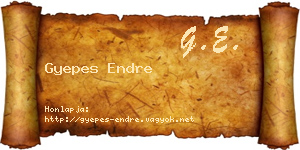 Gyepes Endre névjegykártya